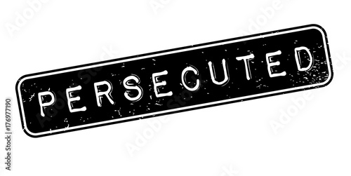 Persecuted rubber stamp. Grunge design with dust scratches. Effects can be easily removed for a clean, crisp look. Color is easily changed.