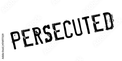 Persecuted rubber stamp. Grunge design with dust scratches. Effects can be easily removed for a clean, crisp look. Color is easily changed.