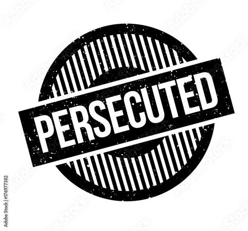 Persecuted rubber stamp. Grunge design with dust scratches. Effects can be easily removed for a clean, crisp look. Color is easily changed.