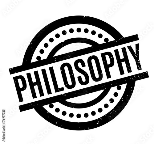Philosophy rubber stamp. Grunge design with dust scratches. Effects can be easily removed for a clean, crisp look. Color is easily changed.