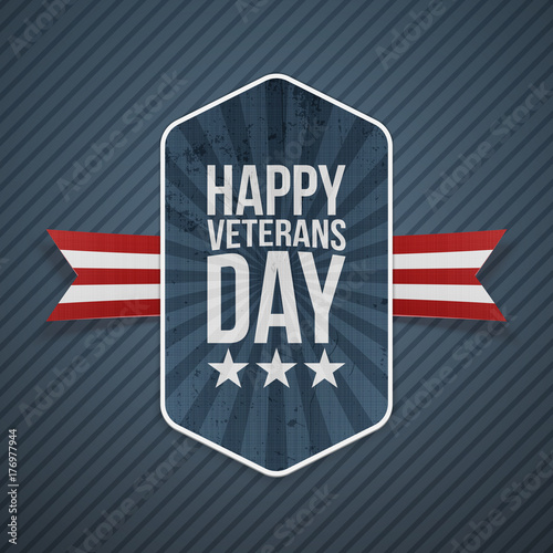 Happy Veterans Day greeting Badge