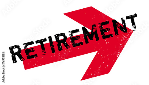 Retirement rubber stamp. Grunge design with dust scratches. Effects can be easily removed for a clean, crisp look. Color is easily changed.