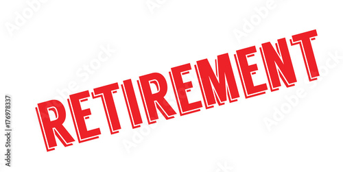 Retirement rubber stamp. Grunge design with dust scratches. Effects can be easily removed for a clean, crisp look. Color is easily changed.
