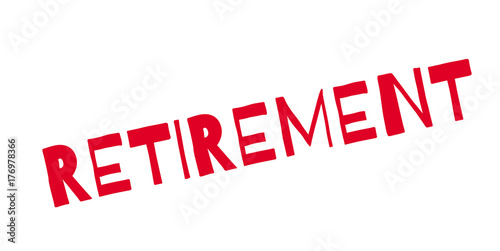 Retirement rubber stamp. Grunge design with dust scratches. Effects can be easily removed for a clean, crisp look. Color is easily changed.