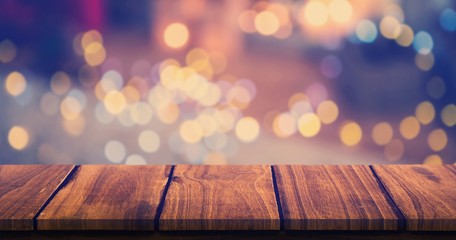 Composite image of wooden table