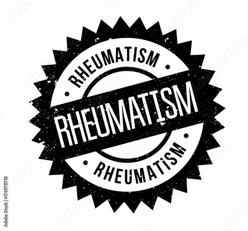 Rheumatism rubber stamp. Grunge design with dust scratches. Effects can be easily removed for a clean, crisp look. Color is easily changed.