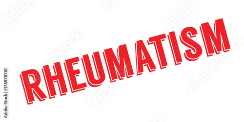 Rheumatism rubber stamp. Grunge design with dust scratches. Effects can be easily removed for a clean, crisp look. Color is easily changed.