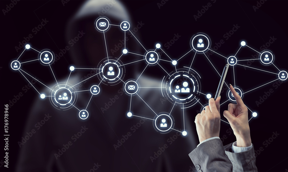 Social networking connection. Mixed media Social networking connection. Mixed media