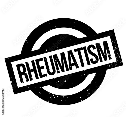 Rheumatism rubber stamp. Grunge design with dust scratches. Effects can be easily removed for a clean, crisp look. Color is easily changed.