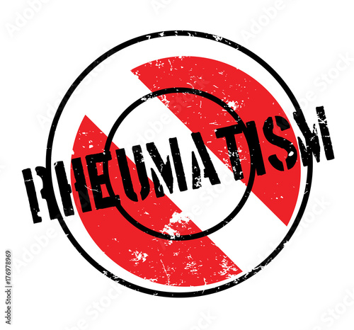 Rheumatism rubber stamp. Grunge design with dust scratches. Effects can be easily removed for a clean, crisp look. Color is easily changed.