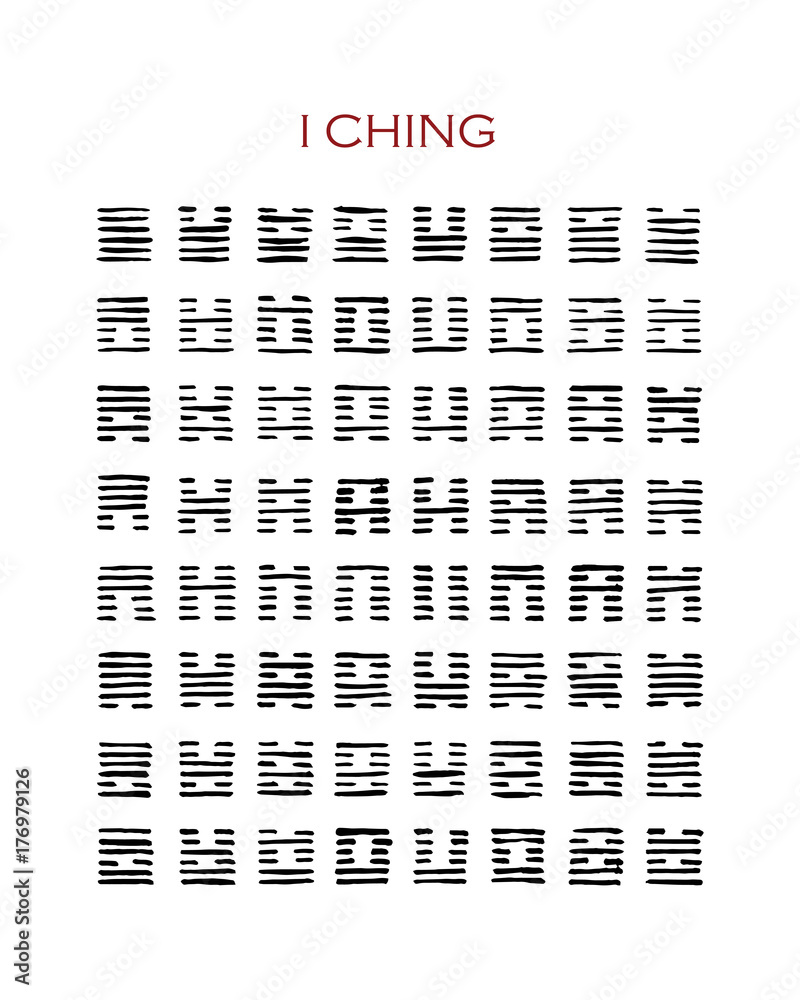 I Ching Hexagram, China Book Changes. Asian Trigram Sign Symbol Astrology  Balance Royalty Free SVG, Cliparts, Vectors, and Stock Illustration. Image  185869323.