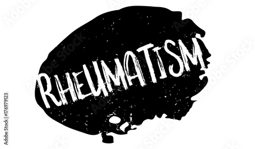 Rheumatism rubber stamp. Grunge design with dust scratches. Effects can be easily removed for a clean, crisp look. Color is easily changed.