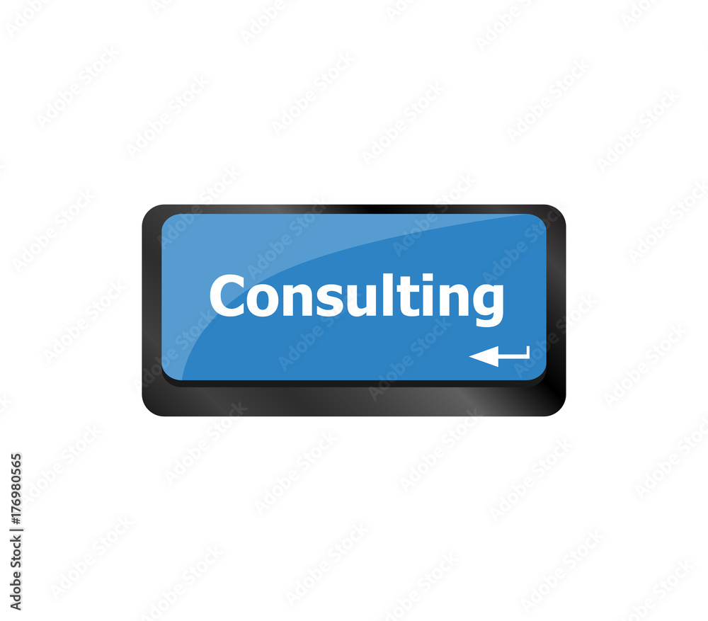 computer keyboard with key consulting, business concept computer keyboard with key consulting, business concept