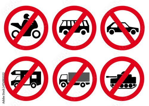 Schildergruppe Fahzeuge Verbotsschilder