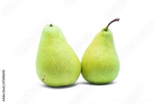 pears on white isolated background