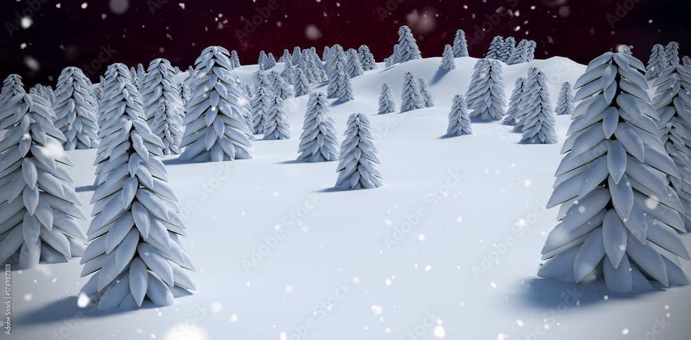 Obraz premium Composite image of digitally generated image of trees on