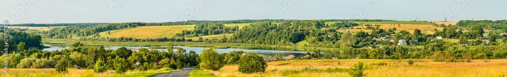 Panorama of Glazovo, a typical village on the Central Russian Upland, Kursk region of Russia Panorama of Glazovo, a typical village on the Central Russian Upland, Kursk region of Russia