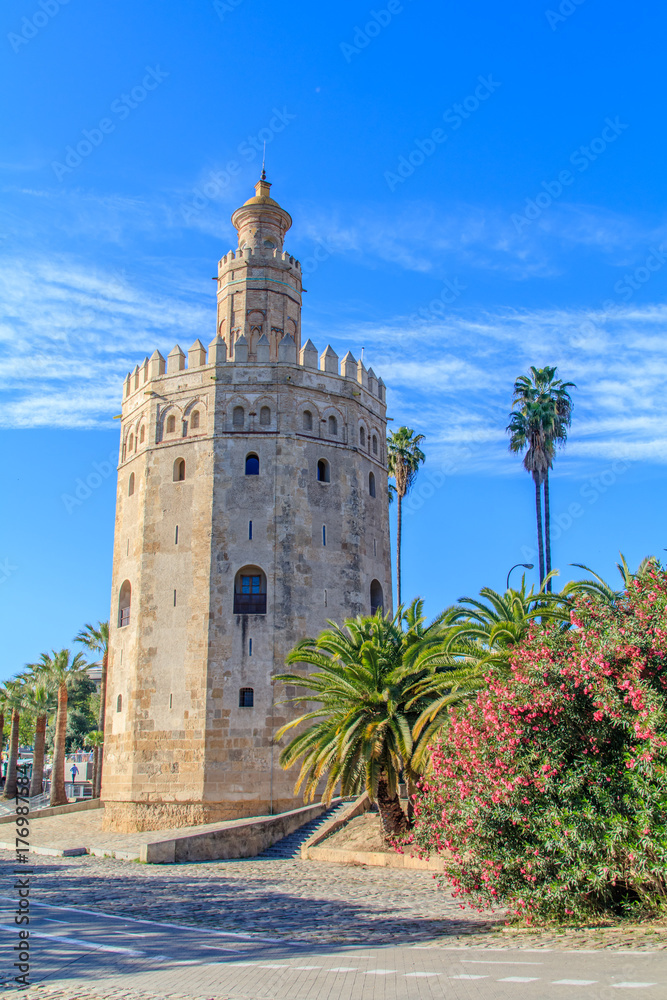 Fototapeta premium Vista da Torre do Ouro em Sevilha Espanha