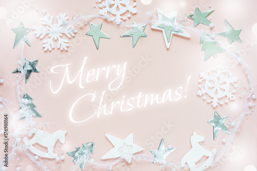 White-pink Christmas greeti...