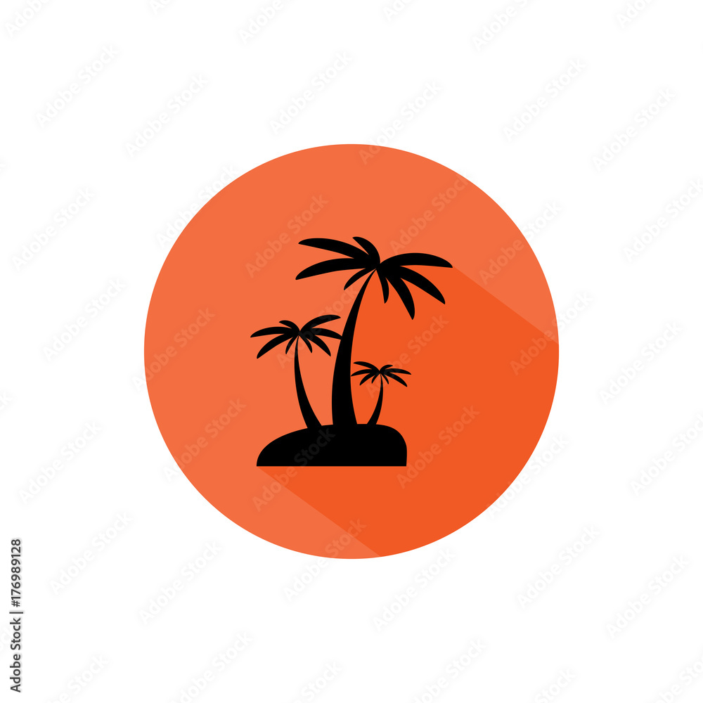 Palms round icon long shadow vector