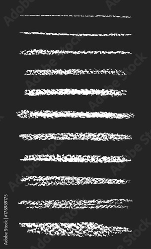 Set of chalk brushes. Lines with chalk texture.