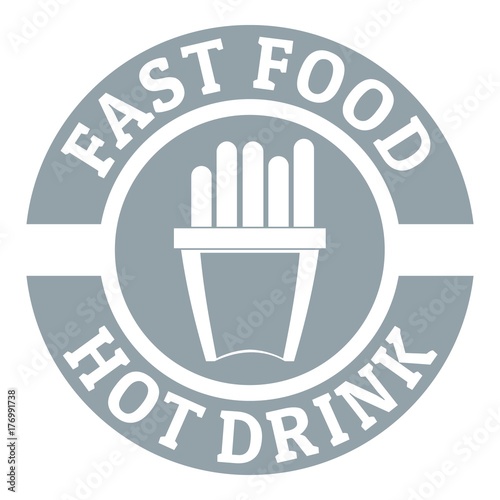 Hot drink logo, simple gray style