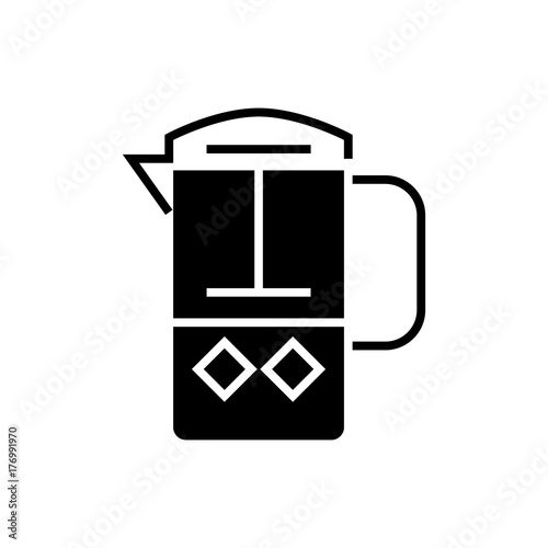 french press icon, illustration, vector sign on isolated background