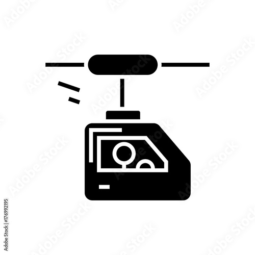 funicular icon, illustration, vector sign on isolated background