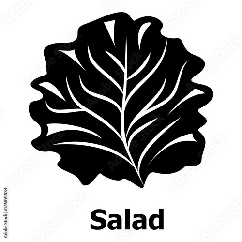 Salad icon, simple black style