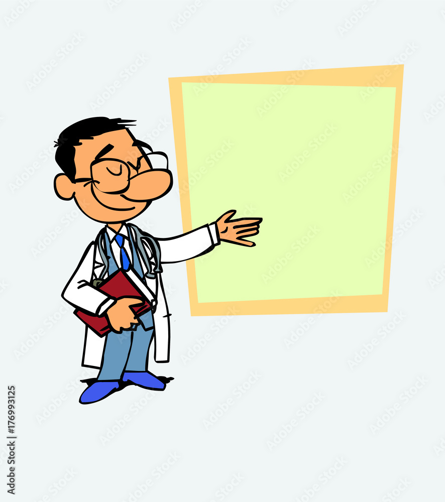 Asian doctor points, relaxed, with a book in his hand. Is showing, as in a presentation, the data you want. Asian doctor points, relaxed, with a book in his hand. Is showing, as in a presentation, the data you want.