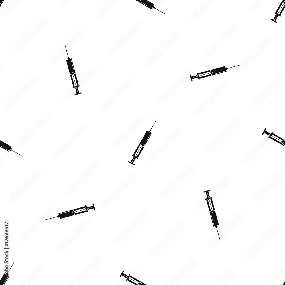 Syringe with liquid pattern seamless black Syringe with liquid pattern seamless black