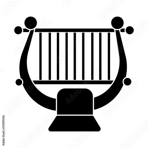 harp - string music classical icon, illustration, vector sign on isolated background