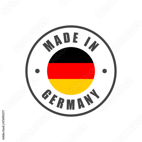 "Made in Germany" badge with German flag