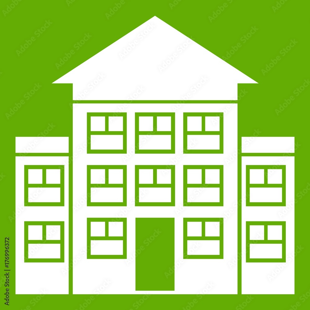 Bank building icon green