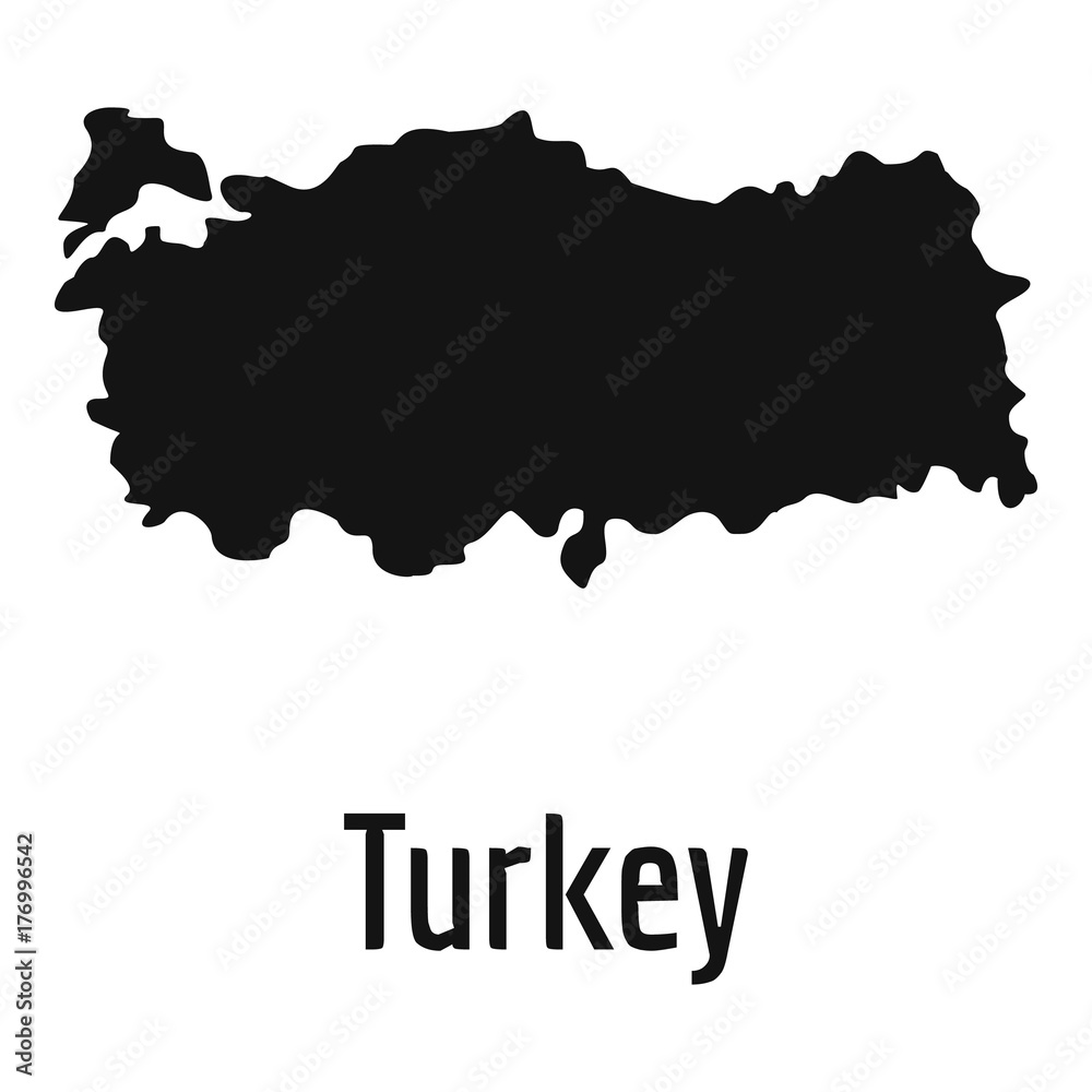 Turkey map in black vector simple Turkey map in black vector simple