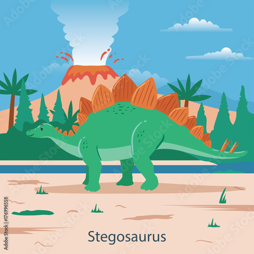 Stegosaurus. Prehistoric animal