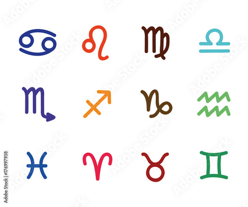 12 sternzeichen symbole bunt