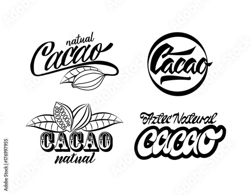 Vector illustration aztec cacao pattern for chocolate package design.