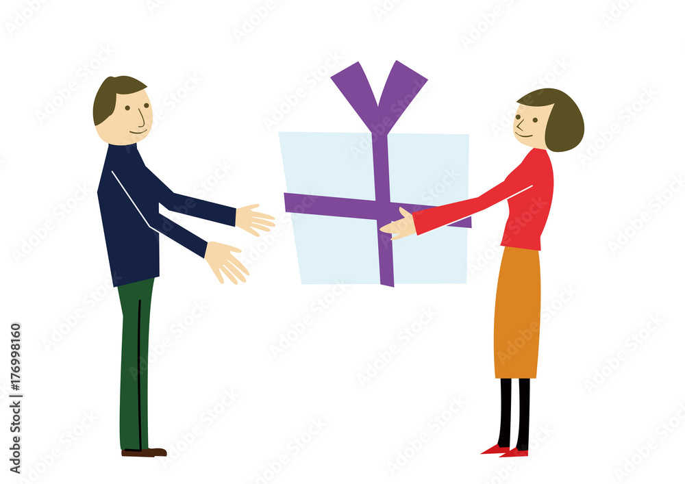 Obraz premium 恋人 ギフトボックス 贈り物