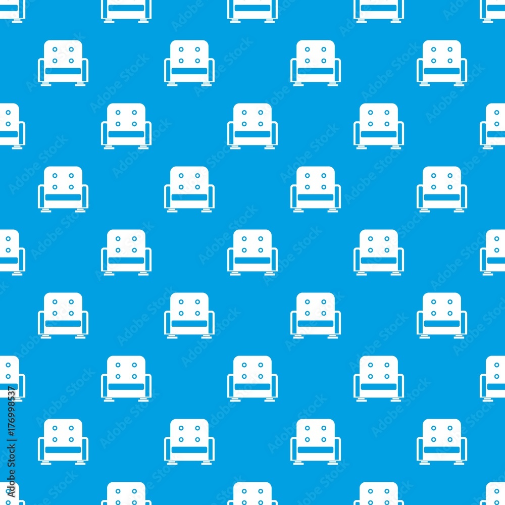 Armchair pattern seamless blue Armchair pattern seamless blue