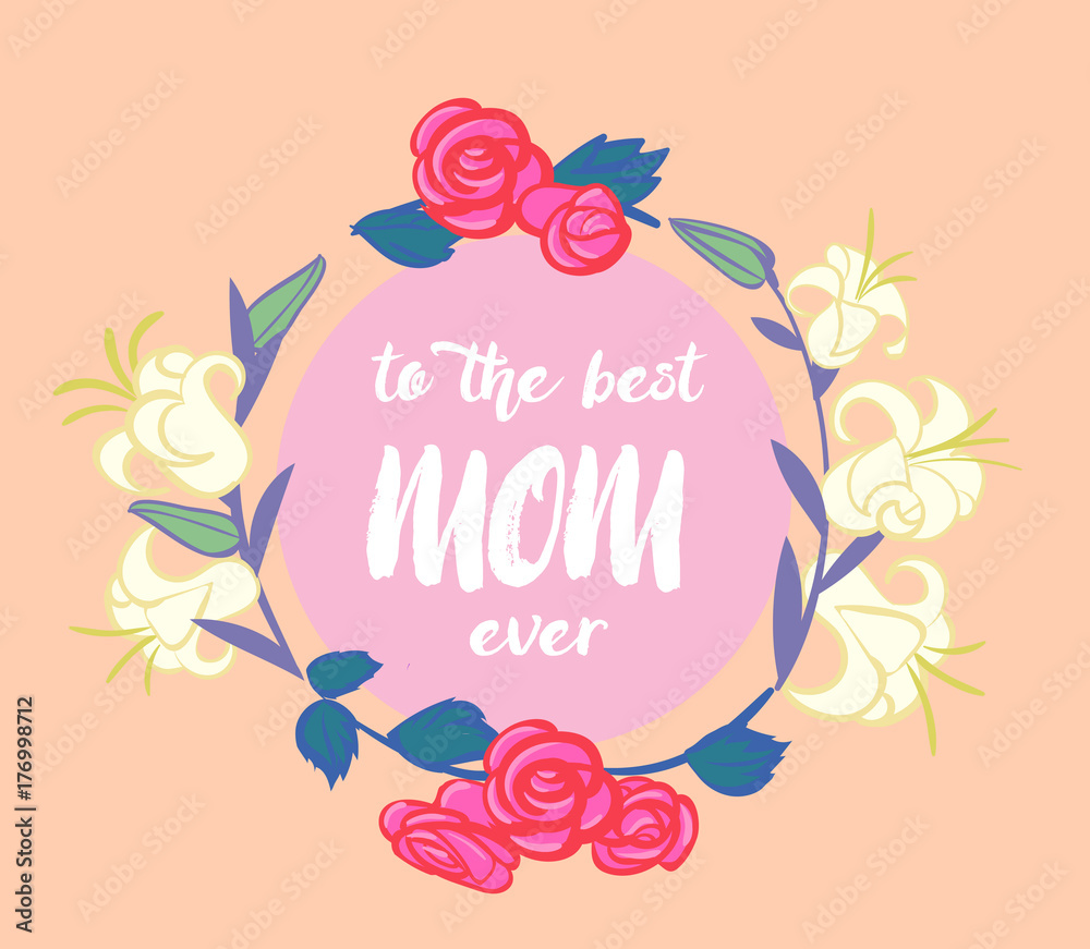 Greeting card to Mother day. Vector illustration.