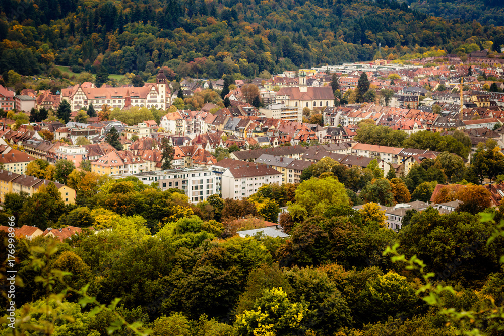 Panorama picture from Freiburg Wiehre and Freiburg Littenweiler taken from the Schlossberg