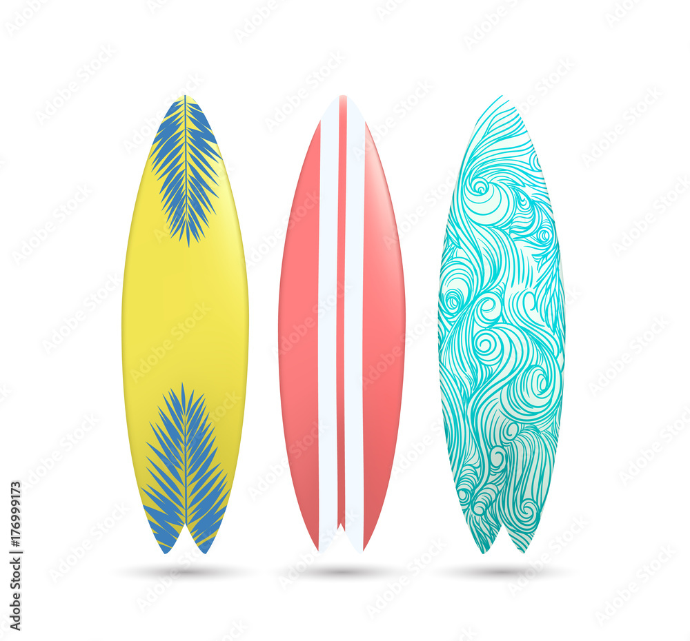 Vector illustration surfboard design collection. Vector illustration surfboard design collection.