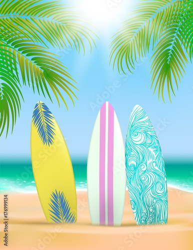 Summer time poster. Vector illustration.