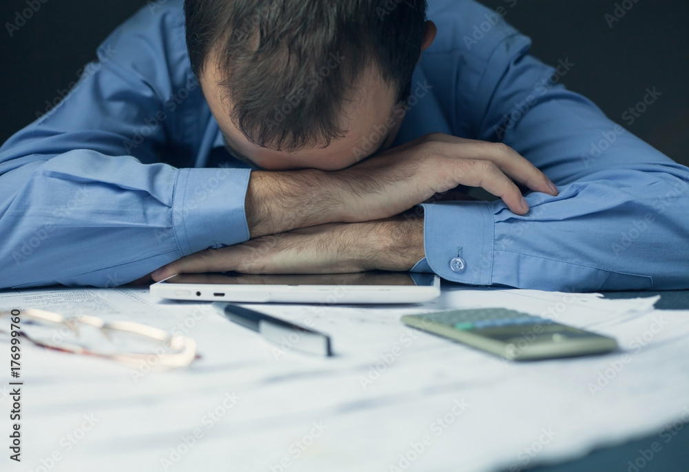 Businessman sleeping Businessman sleeping