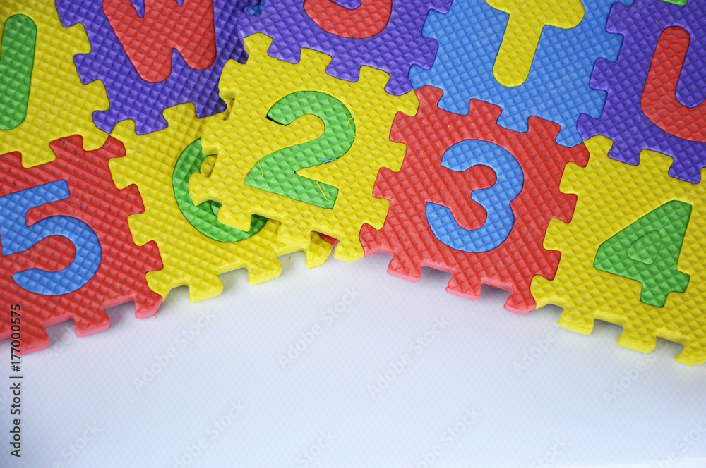 Rubber mat with colorful alphabet design isolated on white background.
Rubber mat with colorful alphabet design isolated on white background.
