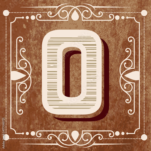O letter design in vintage stryle