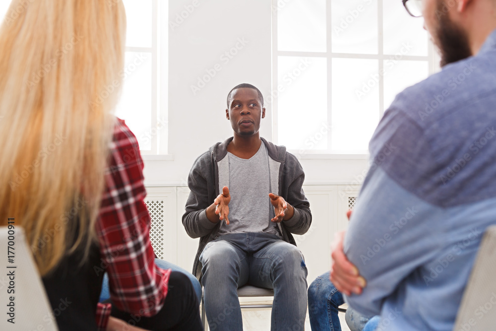 Meeting of support group, therapy session Meeting of support group, therapy session