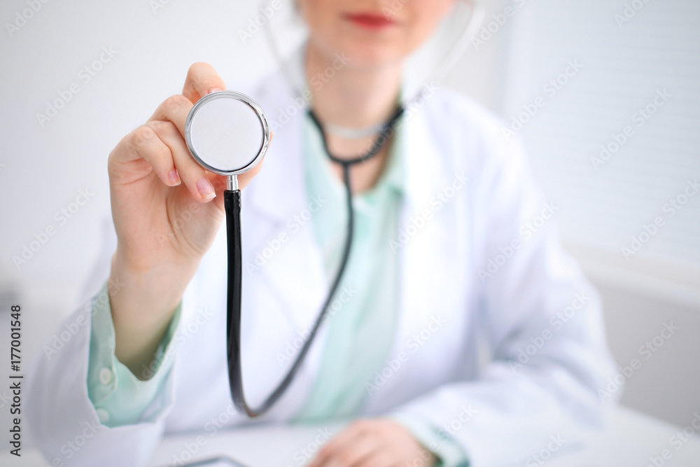 Doctor with a stethoscope in the hands Doctor with a stethoscope in the hands