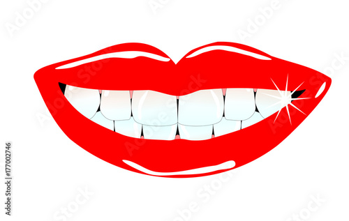 Gesunde Zähne mit Sternchen und einem schönen Lächeln